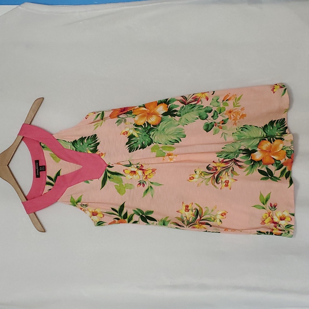 Tommy Bahama Floral Sleeveless Linen and Cotton Material Blend Dress Size M